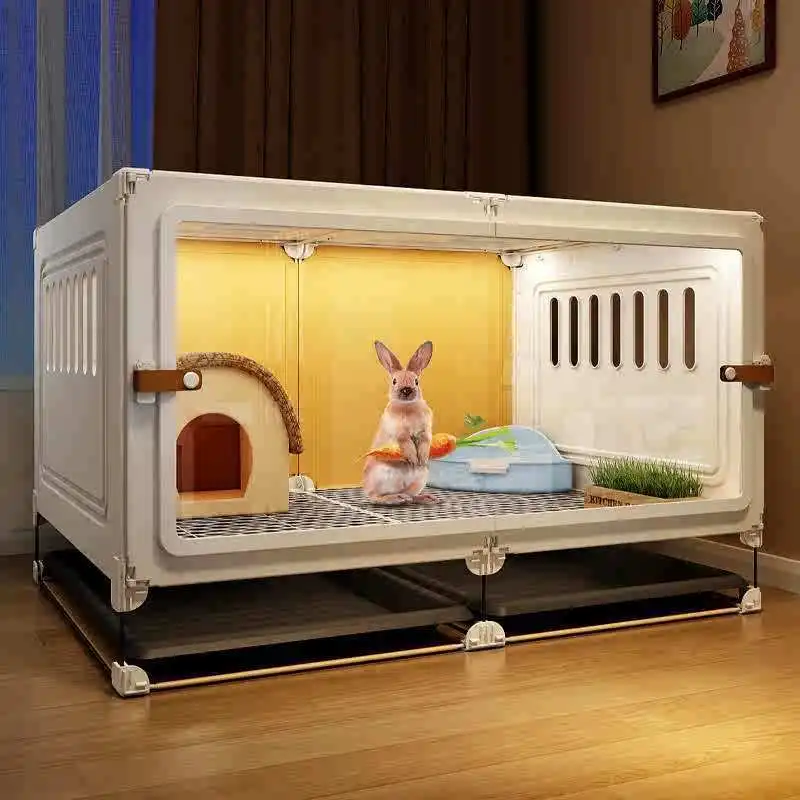 Rabbit cage Rabbit special cage with toilet Rabbit cage Household large guinea pig guinea Ornamental villa