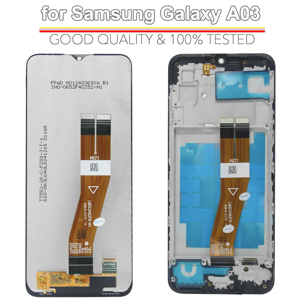 LCD Screen for Samsung Galaxy A03 A035F A035G Display Touch Screen Digitizer Assembly Replacement with Frame for Samsung A03