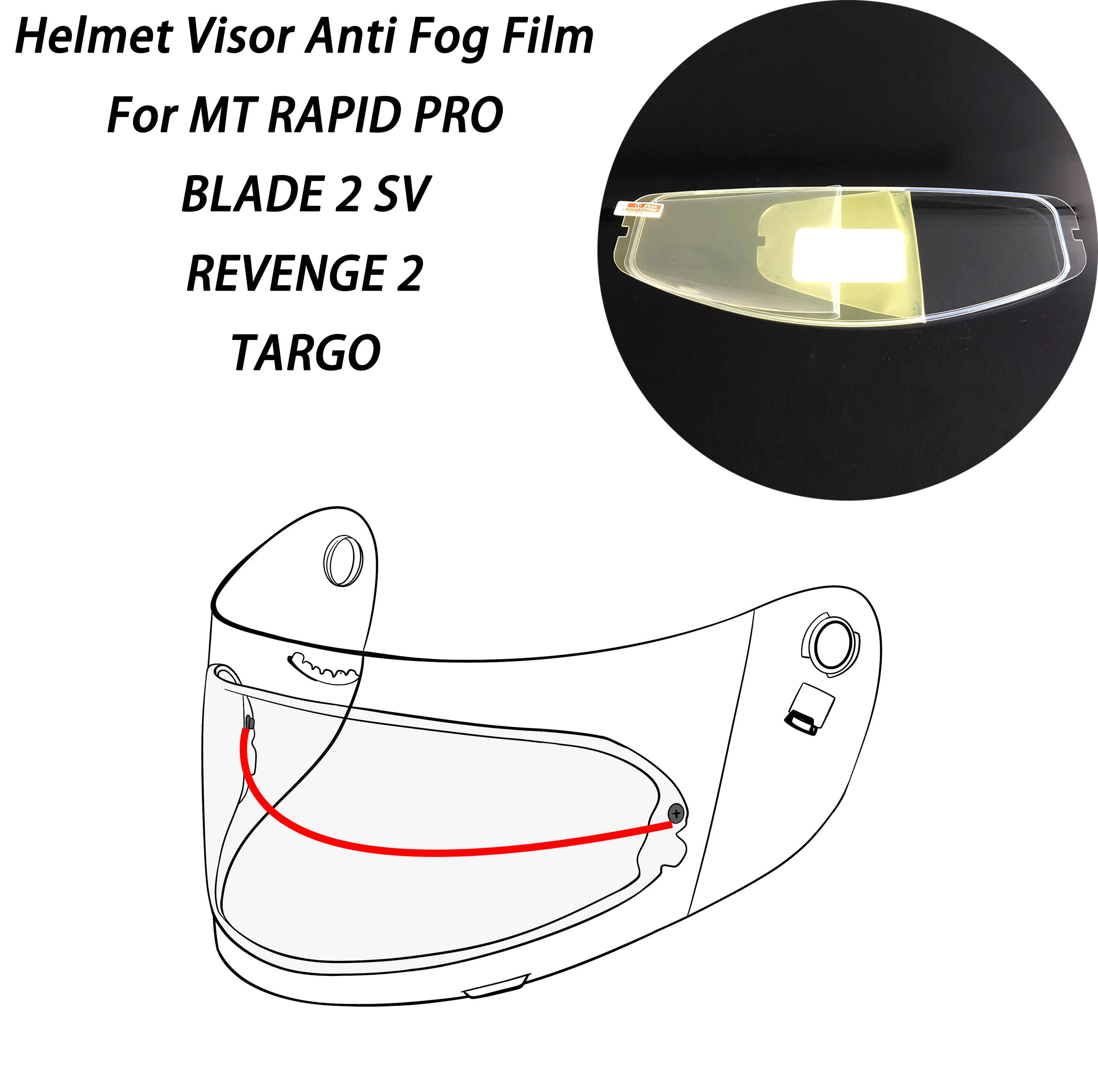 

Motorcycle Helmet Visor Film Anti Fog Film Patch For MT RAPID PRO,BLADE 2 SV,REVENGE 2,TARGO