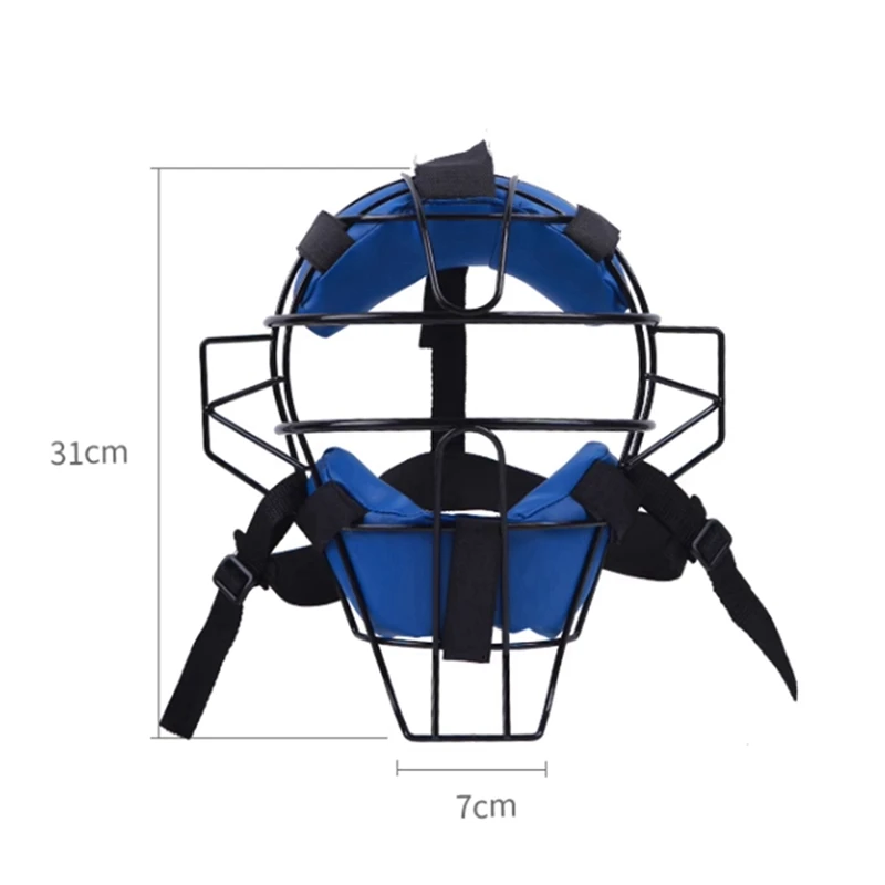 Baseball Catcher-masker met volledig gezicht, lichtgewicht, veilige pasvorm, biedt bescherming en comfort, weergave geen obstructie, blauw, gemakkelijk te gebruiken