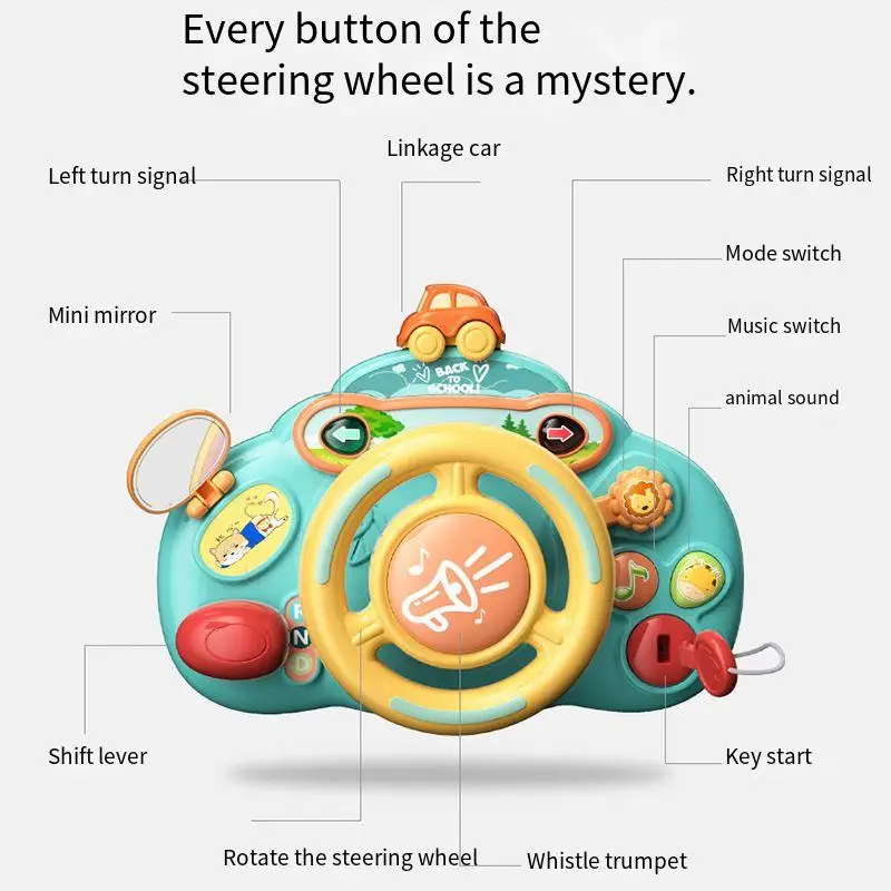 Детская игрушка для раннего обучения, искусственный Руль, детская коляска, музыкальная игрушка для вождения, подарок на день рождения