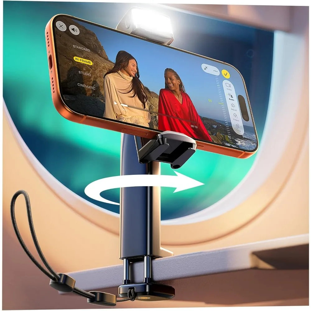 

Airplane Travel Phone Stand Desk Mount Long Flight Accessories LED Lighting Flash Tubes Kids Gifts