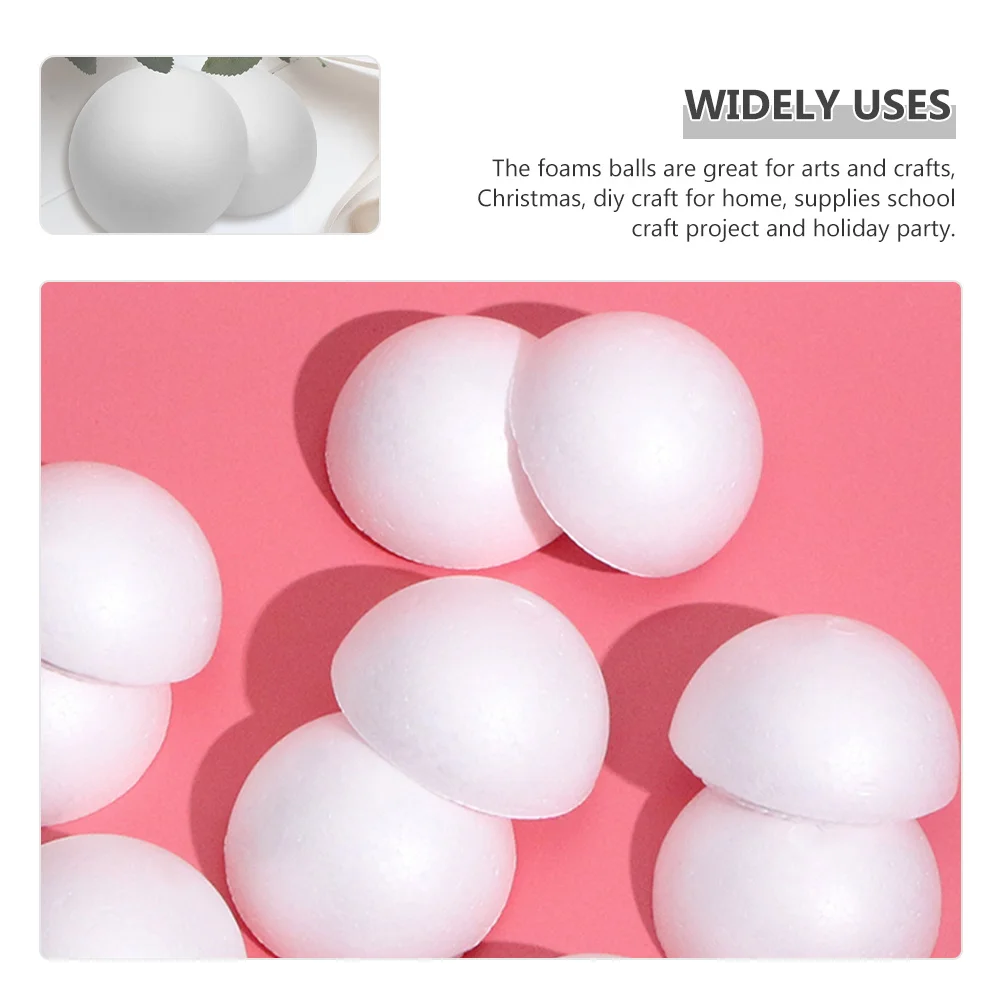 

6Pcs White Craft Foam Balls Smooth Surface for DIY Handmade Decorations Holiday Party Supplies Christmas Tree Decoration Balls