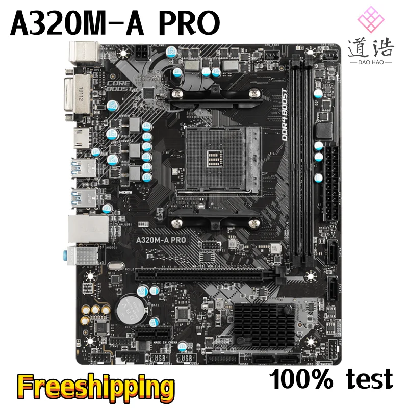 

For A320M-A PRO Motherboard 64GB HDMI Socket AM4 DDR4 Micro ATX A320 Mainboard 100% Tested Fully Work