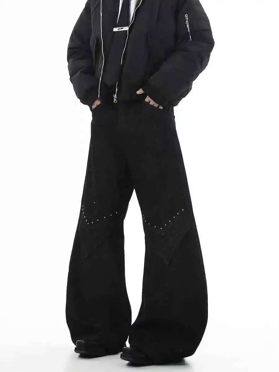 Feminino preto gótico y2k emo jeans vintage harajuku japonês 2000s estilo baggy jean calças oversize grunge denim roupas