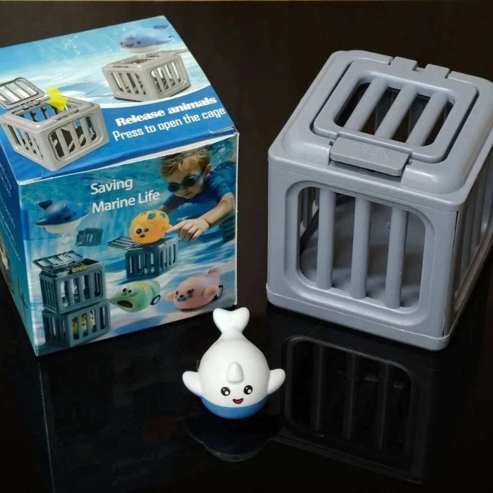 Ocean Animals Children's Pool Diving Toys with Storage Cage Octopus/Whale/Dolphin/Sea Lion Underwater Dive Toys