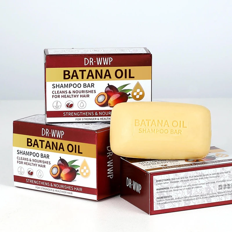 Batana Oil Shampoo Bar Coconut Oil Vitamin E Oil Control Fluffy Improve Dry Frizzy Hair Deep Cleansing Nourishing Hair Care Soap