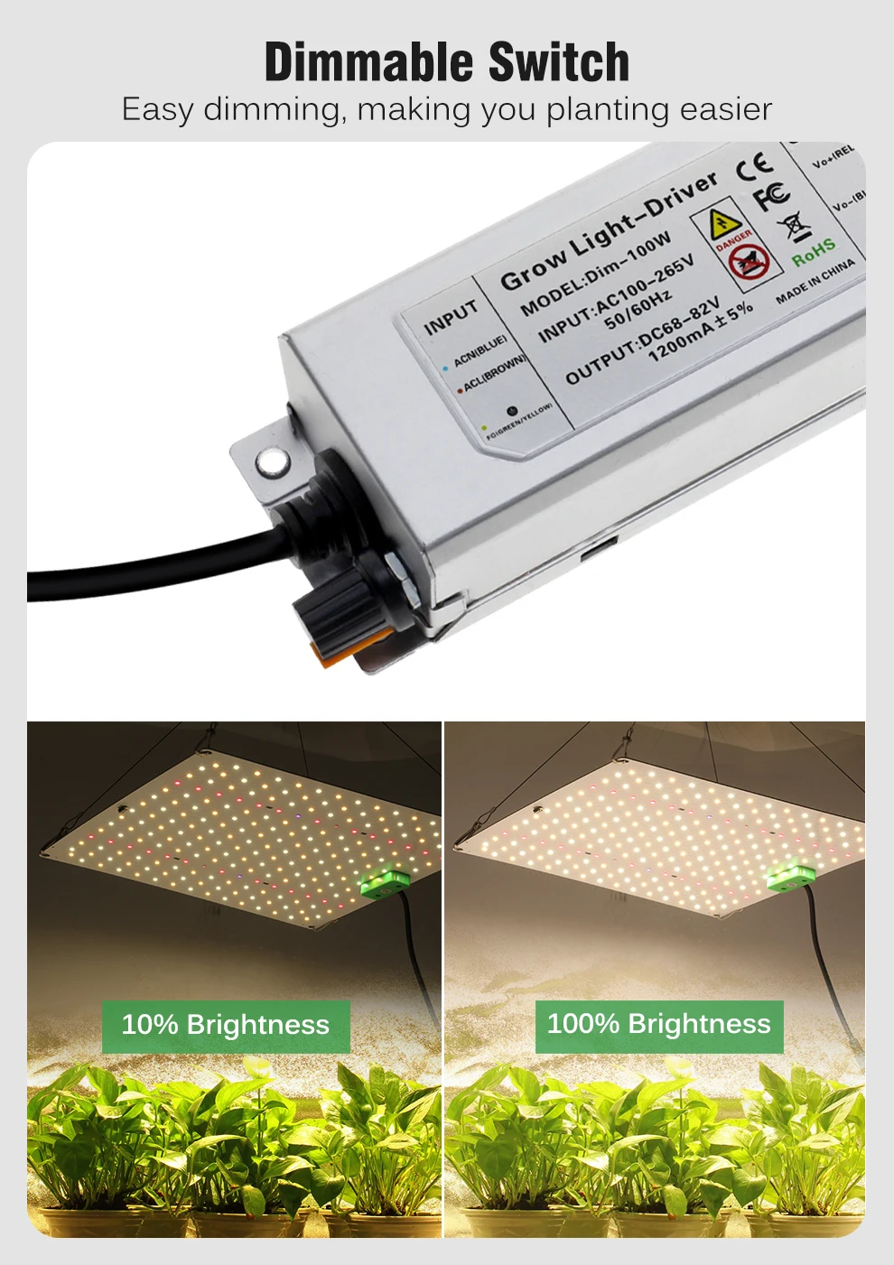 120W 150W Vollspektrum Dimmbares LED-Wachstumslicht LM281B Chip Quantenlampe Pflanzenlampe mit VEG- und BLOOM-Arbeitsmodus – Detail 4