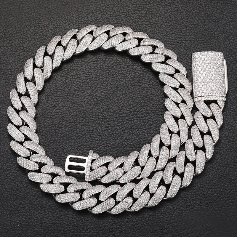 

Men's Hip Hop High Buckle 4-Row 20MM Bubble Cuban Chain Trendy Necklace Jewelry