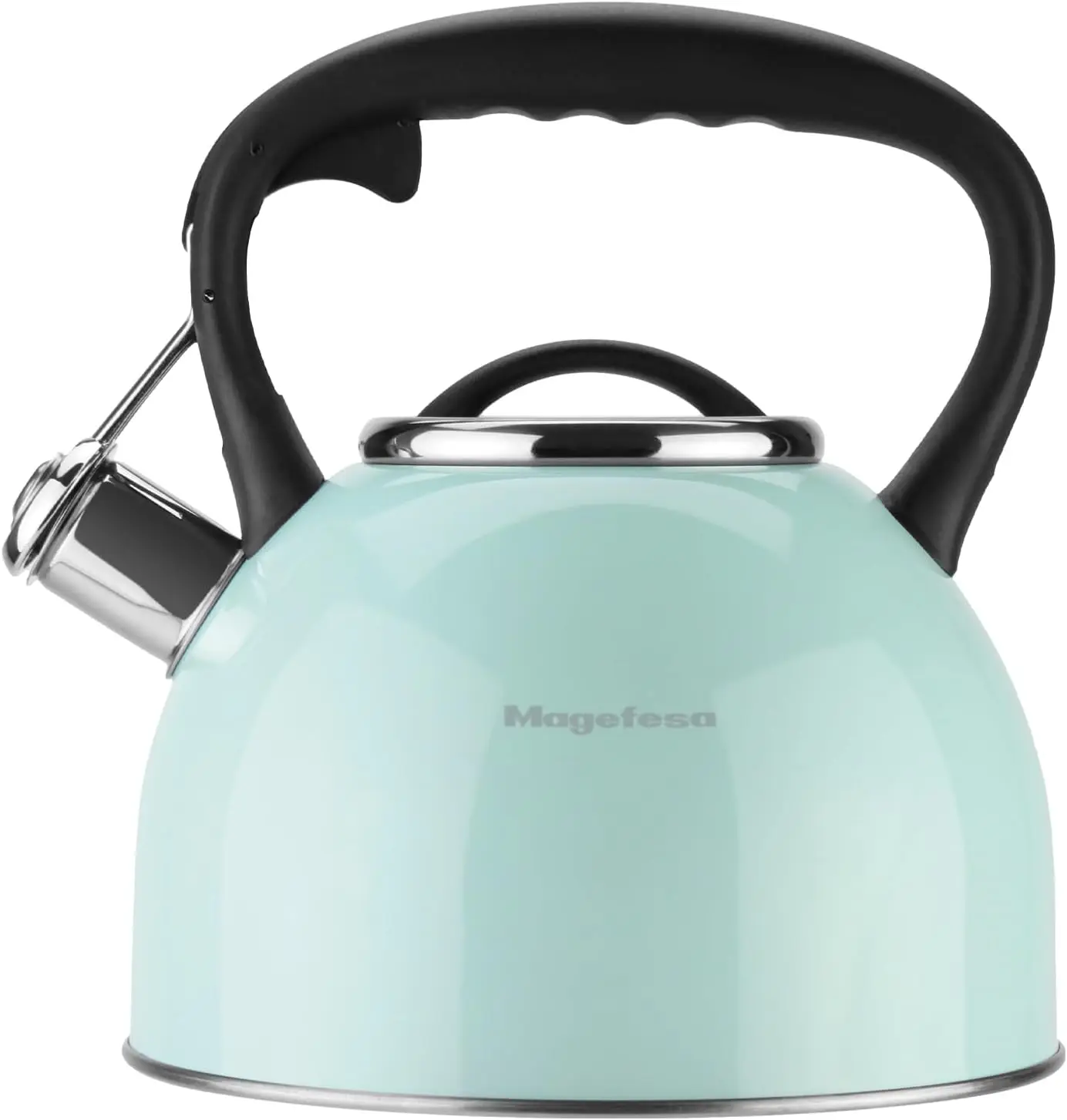 

Esmeralda Stainless Steel Whistling Tea Kettle, 2.9 Qts, Drip-Free Pouring System, Suitable for All Types of Stovetops Including