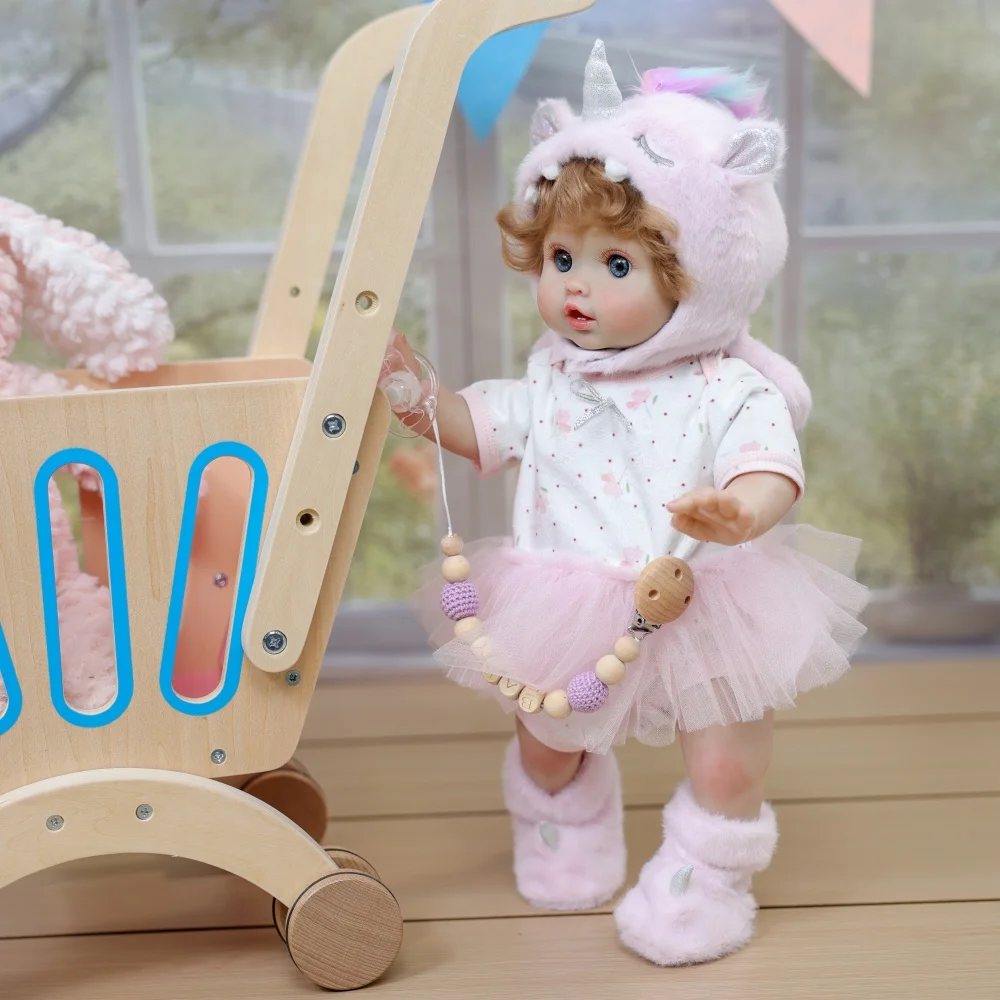 

Cloveray 18 inch Realistic Reborn Baby Doll Cute Unicorn Set Vinyl Doll Original High quality Handmade Simulation Toys Kid Gifts