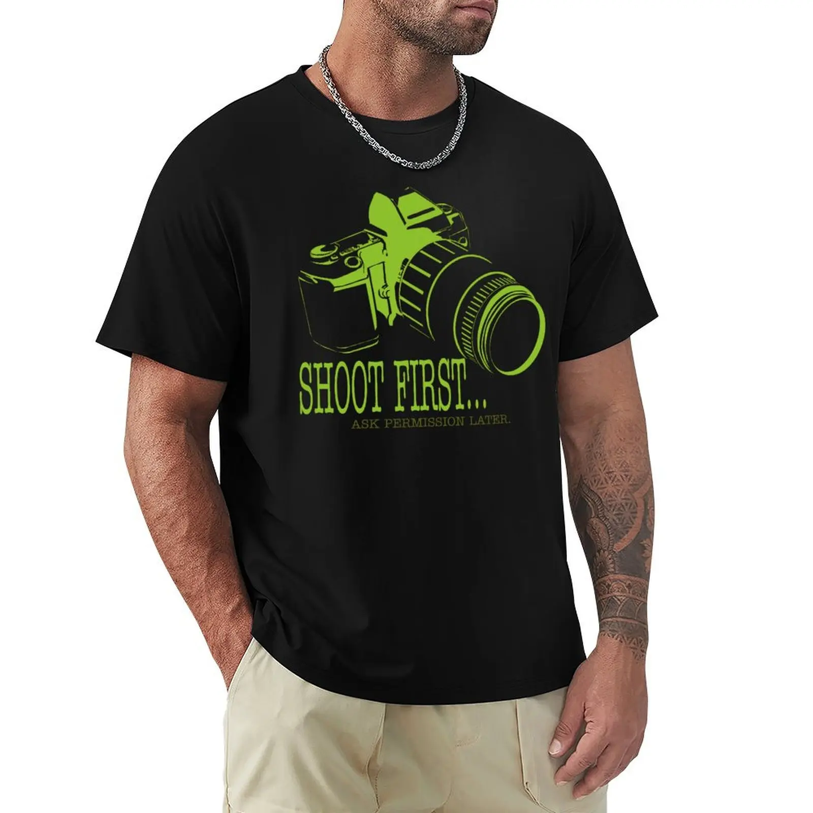 Shoot First, Ask Later T-Shirt Functional Casual Short Sleeve Tee