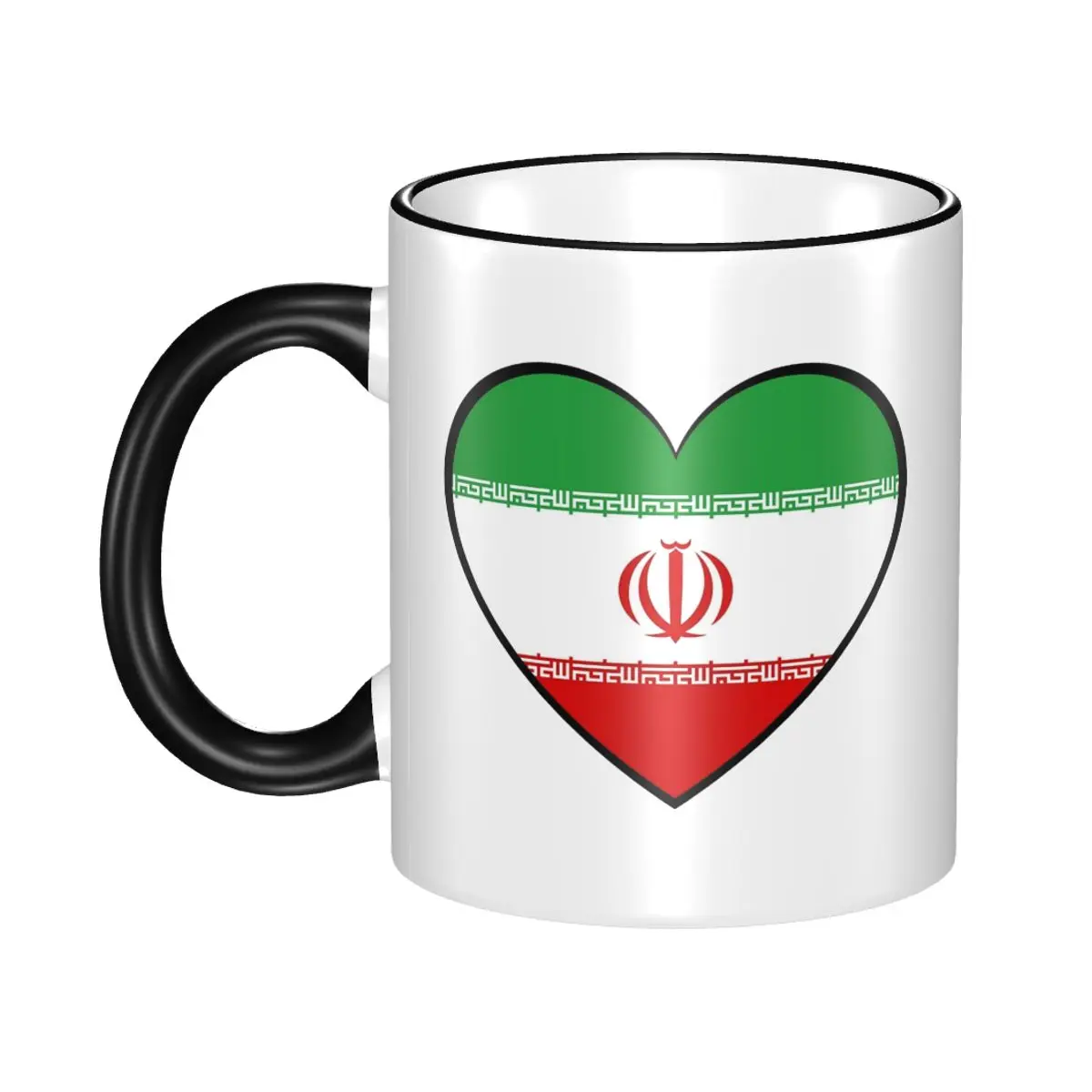 

Iranian Iran Flag Heart Gift Mugs for Women Men Novelty Coffee Cup Present for Home