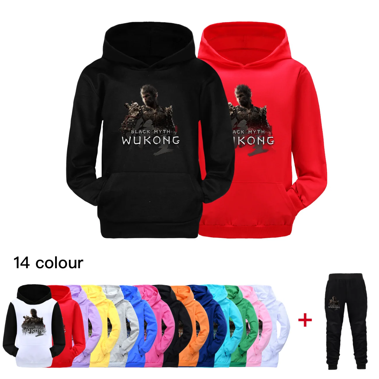 Black Myth Wukong Game Hoodie Children Outerwear Kids Sweatshirt Clothes Boys Long Sleeve Pullover Toddler Girls Hooded Coat