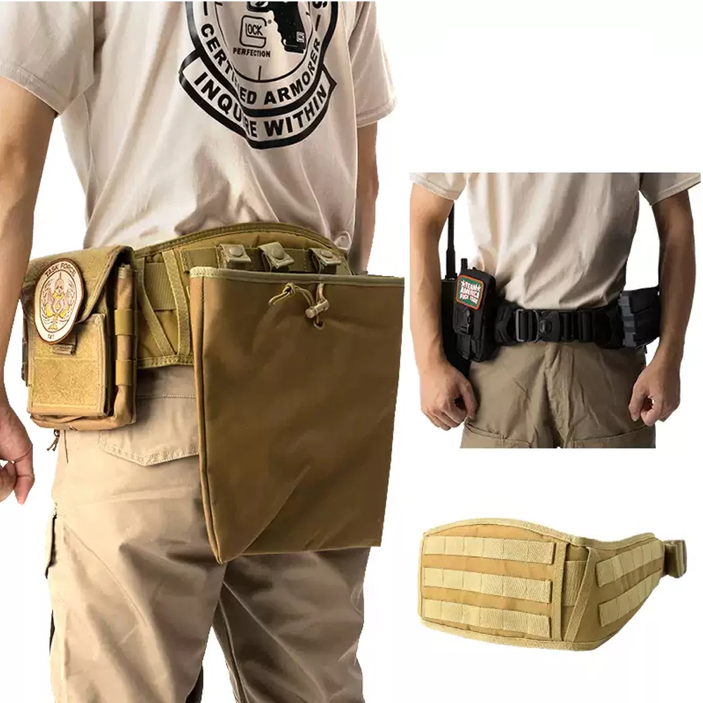 

Outdoor Tactical Waist Belt Set Wide Waist Support Molle Battle Belt Load Bearing Equipment Belt for Airsoft Combat