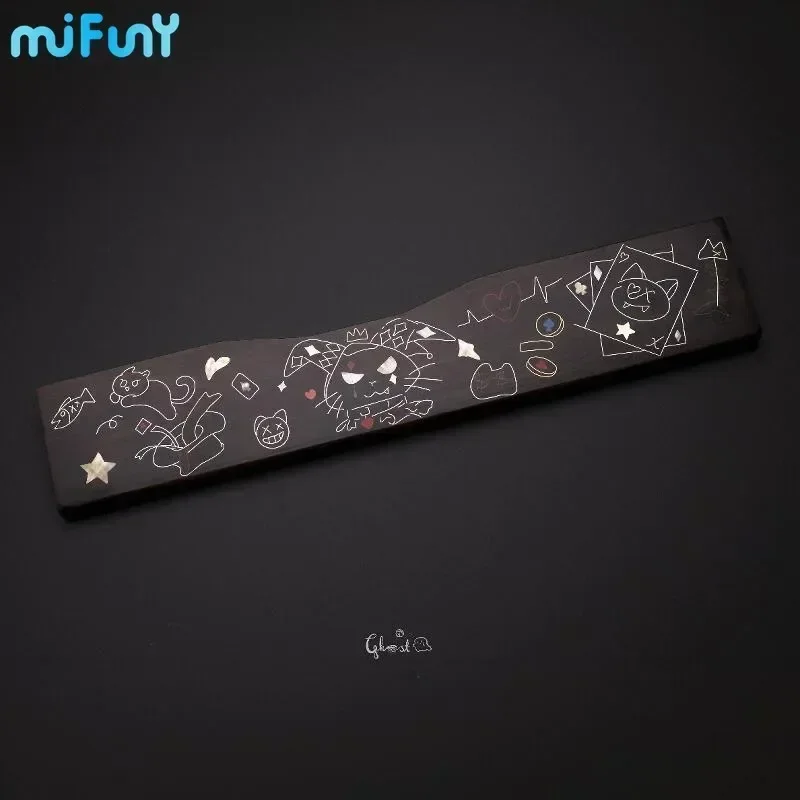 Mifuny Joker Palm Rest Dr.cat Handrest Luxury Sandalwood Hand Rest Inlaid Silver Wrist Relife Ergonomic for Matrix Keyboard