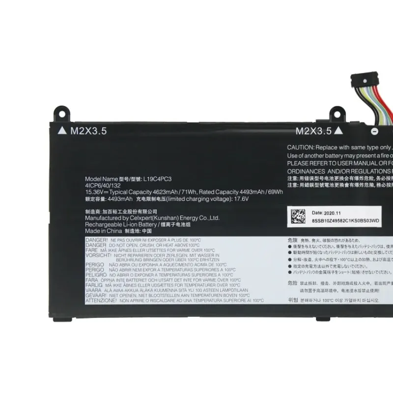 For Lenovo SAVIOR Y9000X R9000X 2021 L19C4PC3 L19M4PC3 15.36V 71wh Laptop Battery