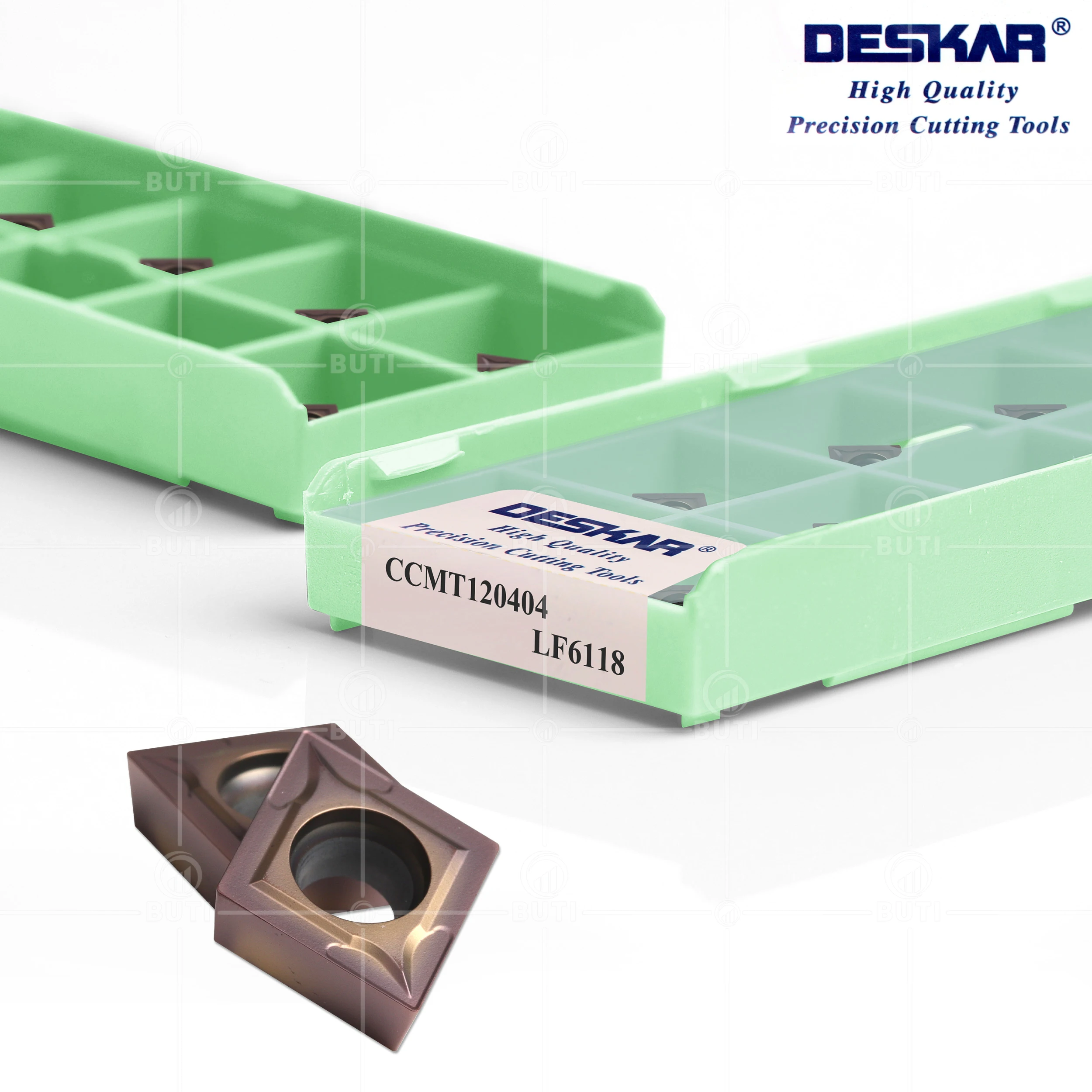 Imagem -02 - Deskar-cnc Inserções de Carboneto Cortador de Corte Ferramentas Girando Ccmt060202 Ccmt09t304 09t308 Ccmt120404 08 Lf6118 100 Original