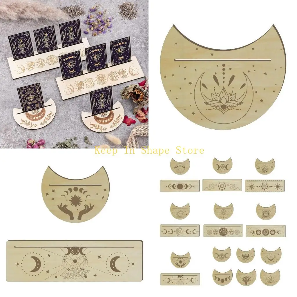 

U1JC Wooden Tarot Card Stand Holder Tarot Holder Display Stand Tarot Deck Holder Witch Divination Tools