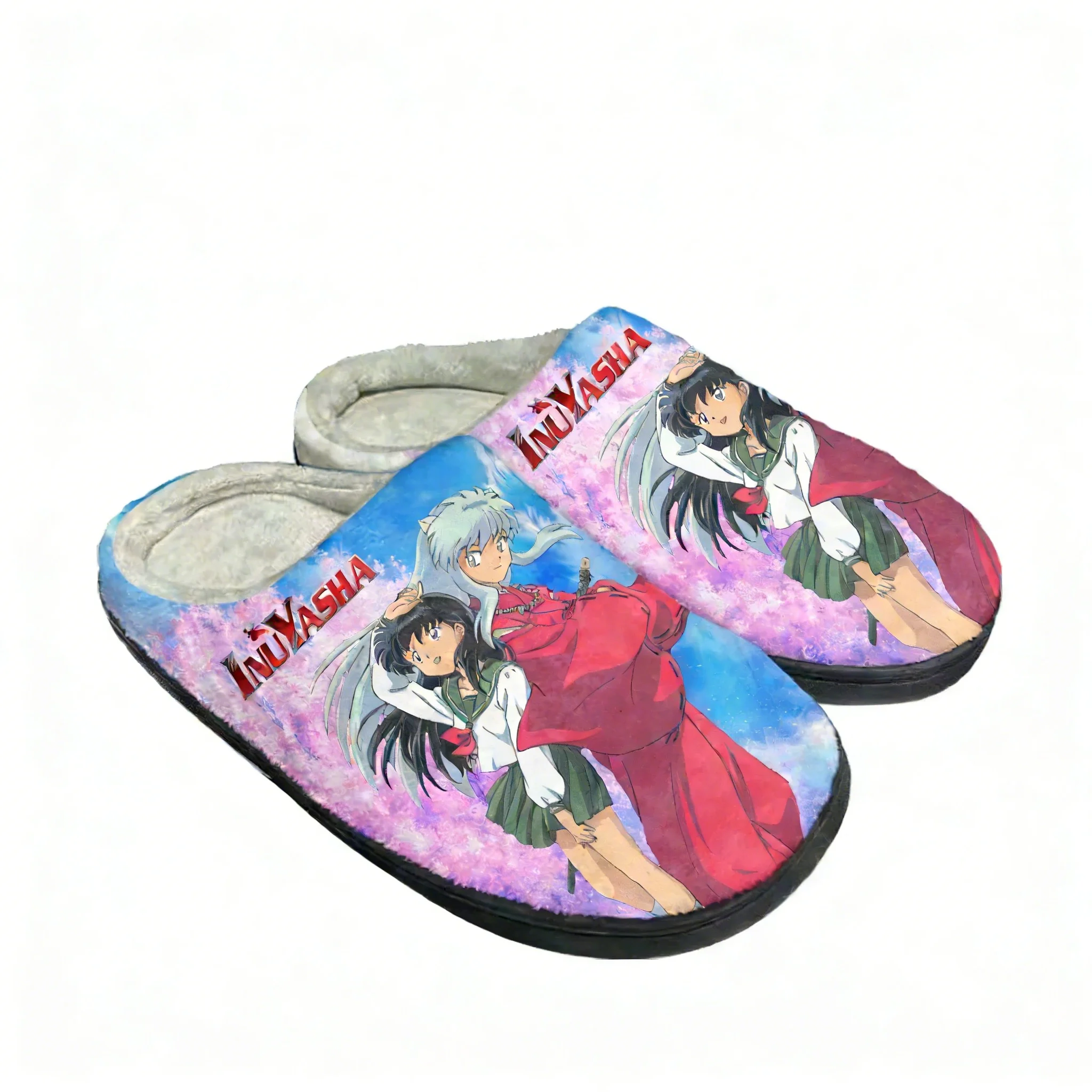 

Домашние хлопковые тапочки Inuyasha для мужчин и женщин, плюшевые, с изображением Кагомэ Хигураши, для спальни, повседневные, теплые, аниме, на заказ, термостойкие, для дома
