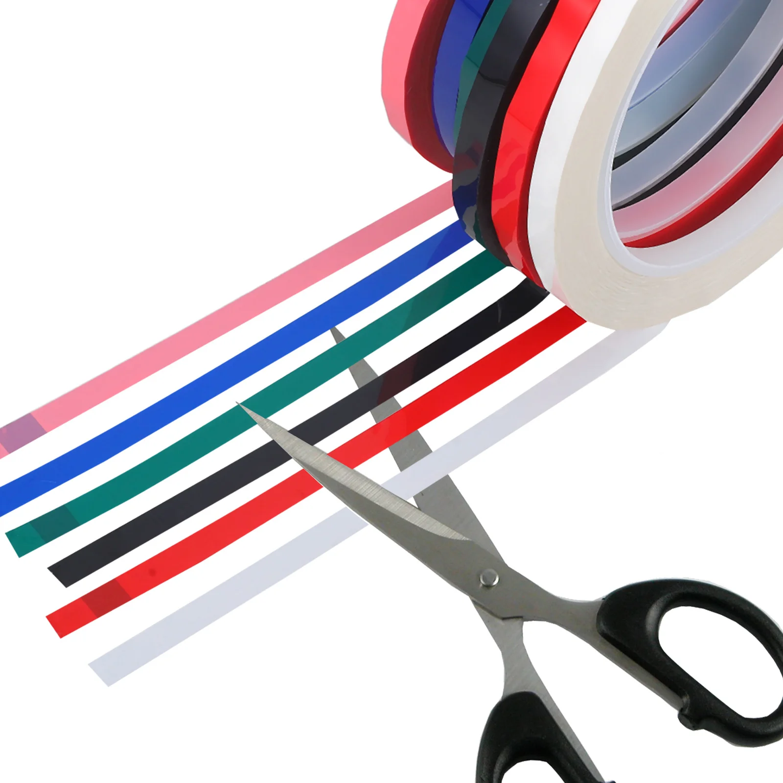 6 Rolls Insulation Fine Tape Adhesive Pinstriping Craft Labeling Marking Tape for Whiteboard Classroom Office Supply