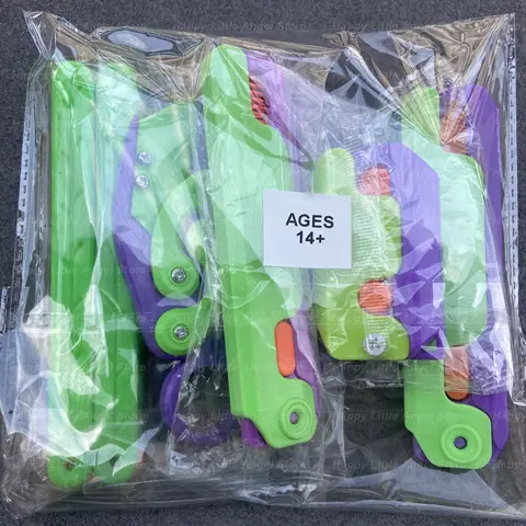 नया 3D प्रिंटिंग प्लास्टिक तितली पंजा चाकू गाजर ग्रैविटीज़ चाकू डिकम्प्रेसन खिलौना बच्चों डिकम्प्रेसन पुश कार्ड छोटा खिलौना 6 best sales प्लास्टिक चाकू - №6