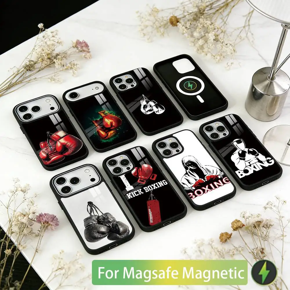 

Boxing Gloves Phone Case For iPhone17,16,15,14,13,12,11 Plus,Pro Magnetic For Magsafe Wireless Charging