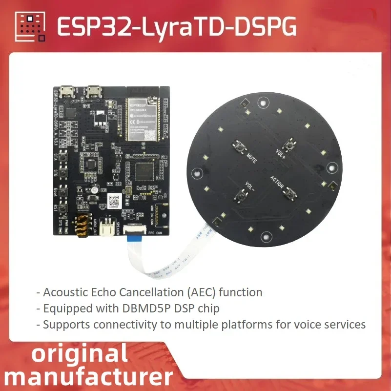 ESP32-LyraTD-DSPG Development Board, on-board ESP32-WROVER-B WiFi Bluetooth Module DSP AEC Function ESP32 Audio Evaluation Board