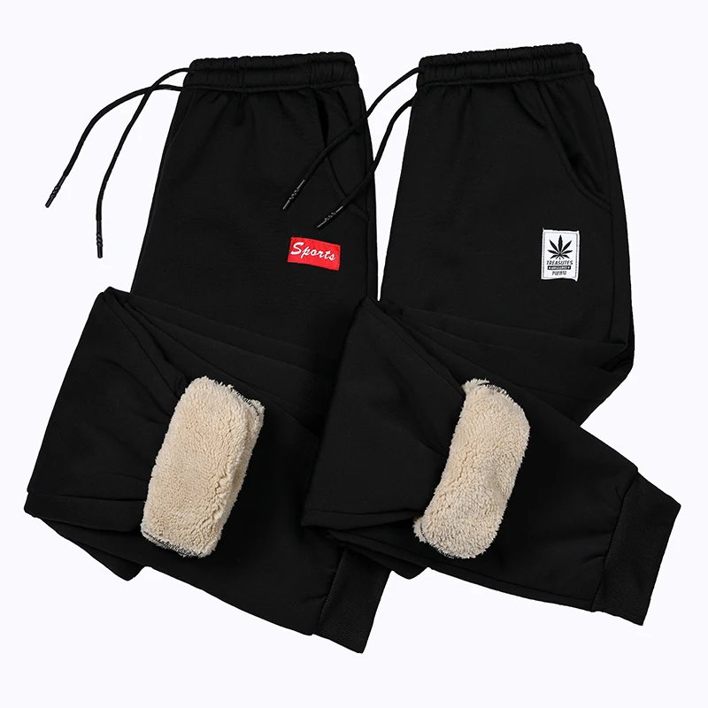 

Мужские хлопковые брюки очень большого размера, зимние брюки Thiened Spor, теплые бархатные длинные брюки с высокой талией, прямые брюки