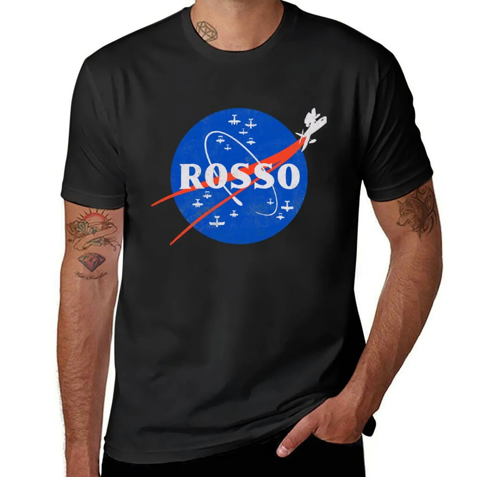 Space Rosso T-Shirt blacks quick drying men t shirts