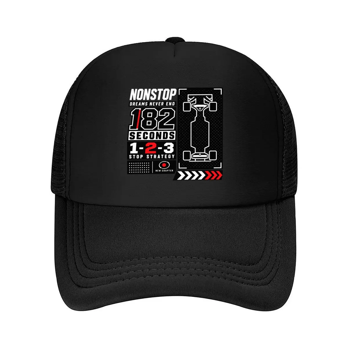 Formula Racing Dreams Never End 182 Seconds Stop Strategy New Chapter Mesh Baseball Cap Hip Hop