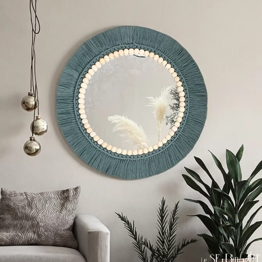 

INS Boho Woven Tassels Wall Hanging Make Up Mirror Home Decor