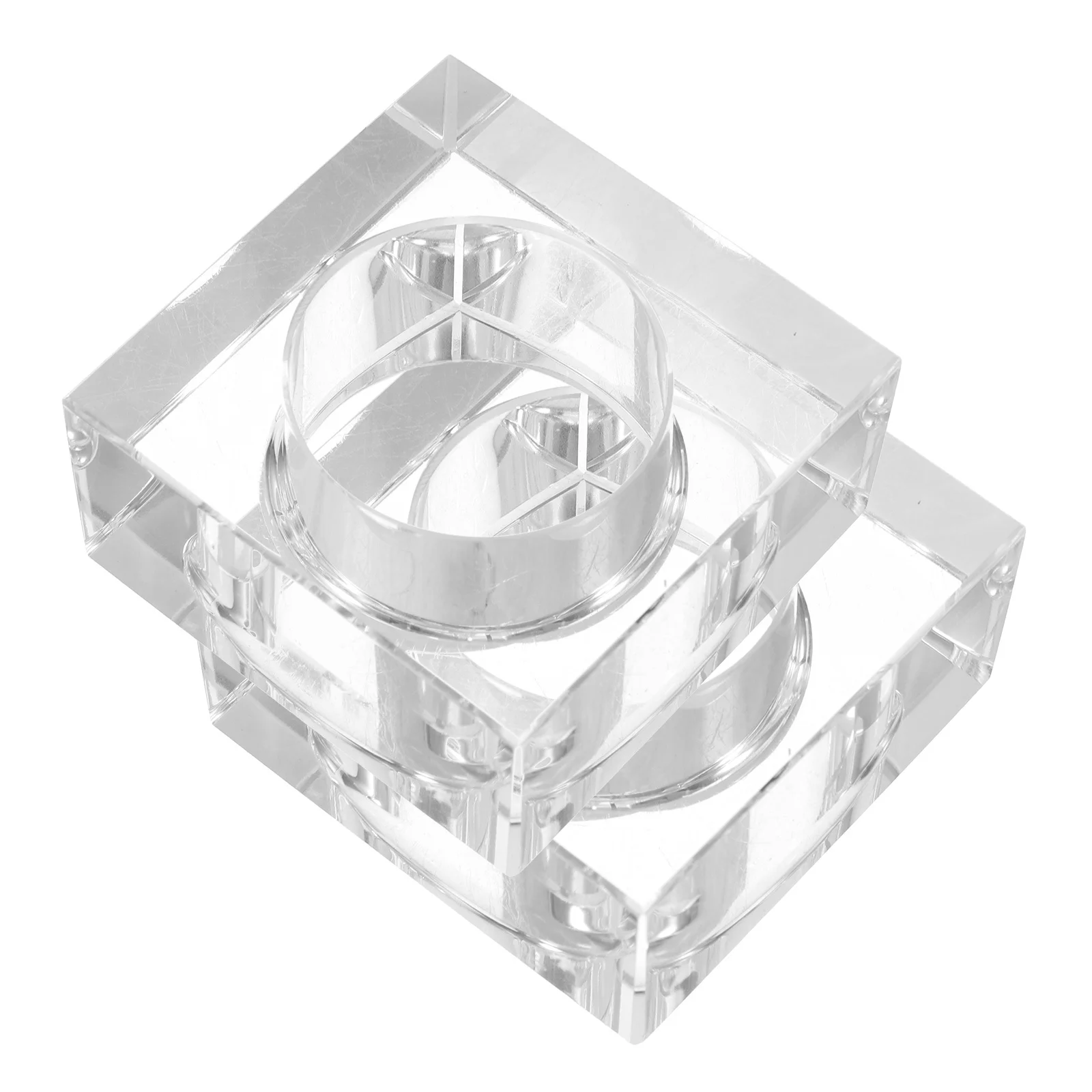 

2 pcs Clear Napkin Rings Elegant Crystal Holders Secure Napkins Dining Table Wedding Party Transparent Serviette Ring Buckle For