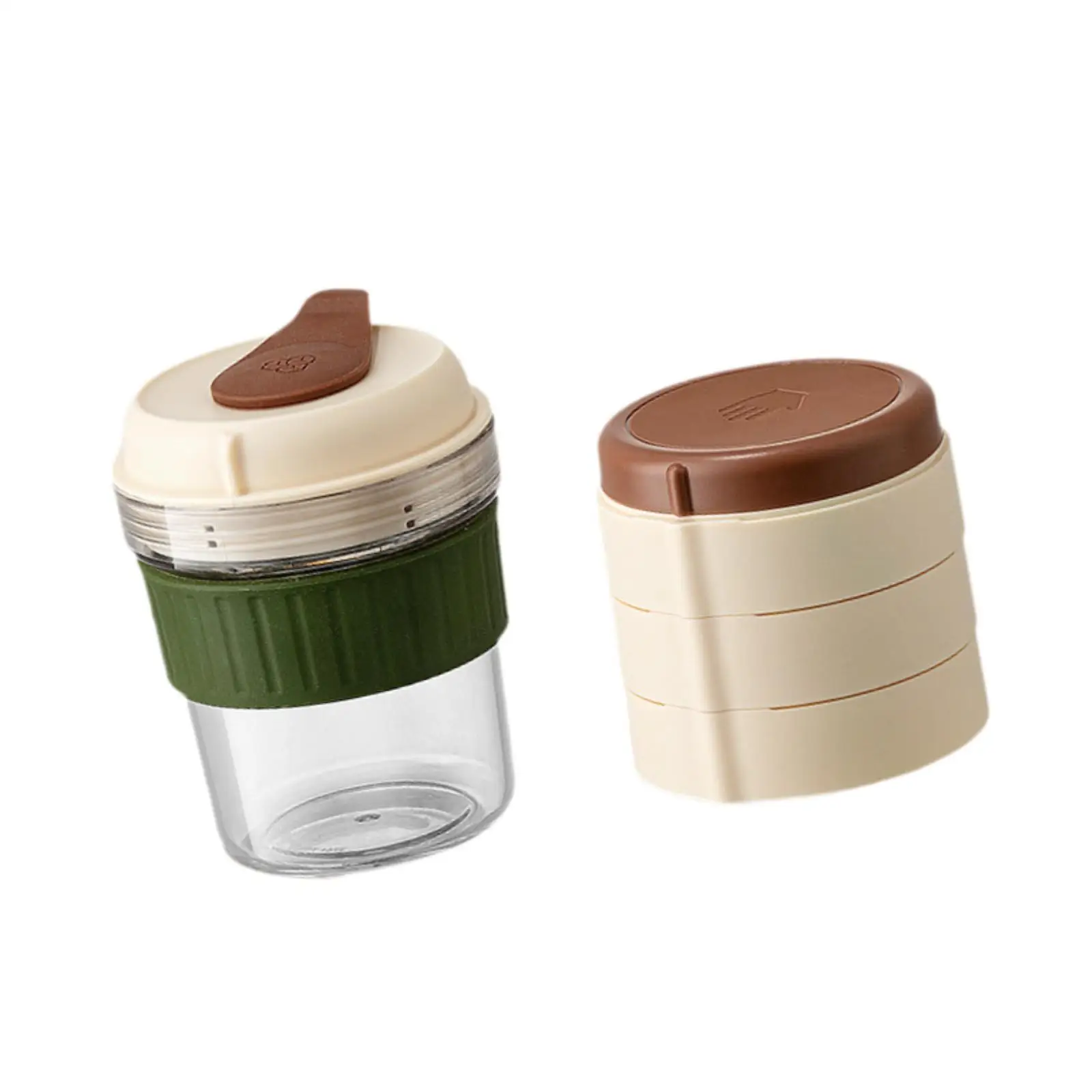 Iced Coffee Cup Drinkware with Ice Tray for Men Women Reusable with Sip Lid Portable Tumbler Bottle for Iced Tea Ice Drink