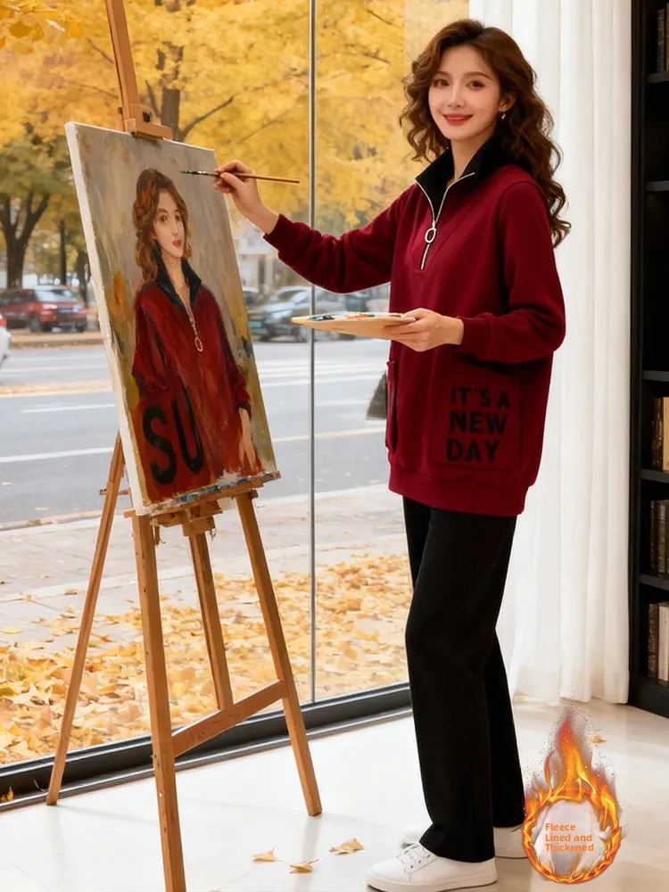 Korean Sle Commuter Down Jaet Thiened Warm Zipper Kette Damen Wintermantel Sli Casual Long Sve Mittellang