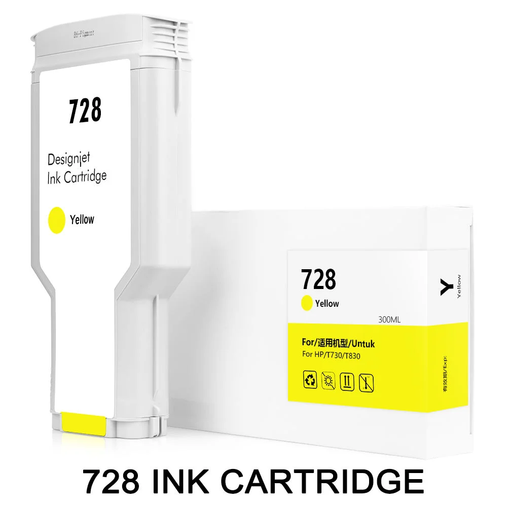 728 728XL 300ML Ink Cartridge Compatible For HP728 HP728XL for HP DesignJet T730 T830 With Full Ink F9J68A F9J67A F9J66A Color