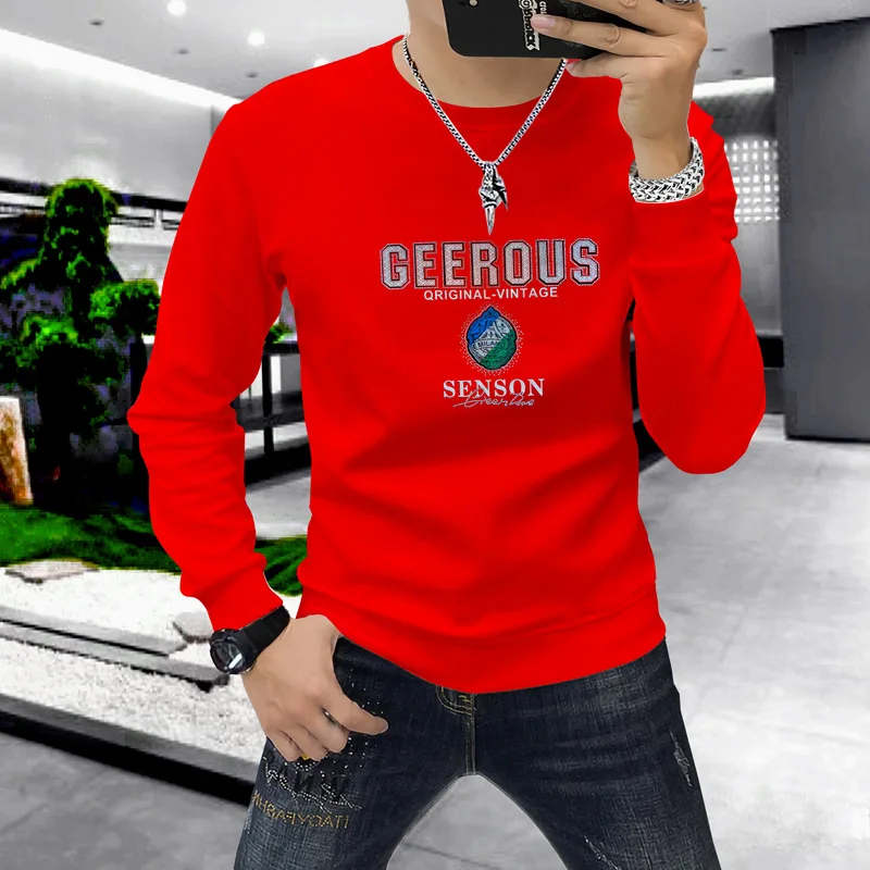 

Осенний новый модный мужской длинный свет Thiened, теплый базовый слой, толстовка на подкладке Fce, удобная толстовка из смеси хлопка