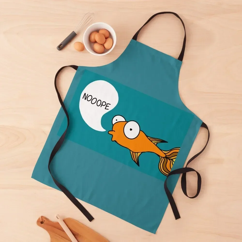 

Nope Fish Apron Kitchen Women waterproof for women men's barbecue Apron