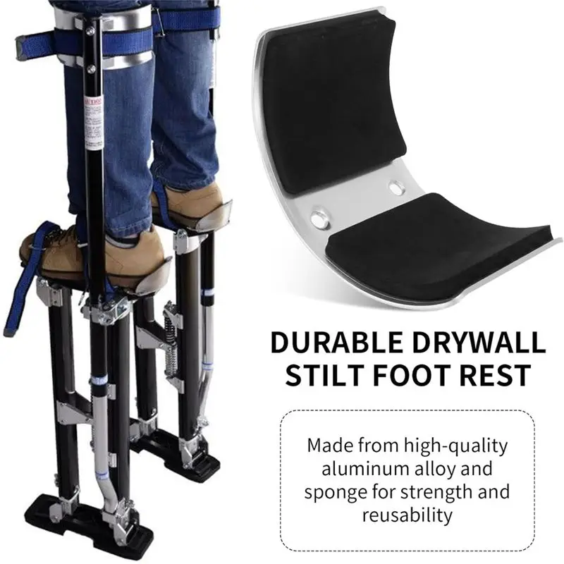 ABSJ-4Pcs Drywall Stilt Curved Plate,Drywall Stilt Foot Rest Replacement Part,Stilt Leg Cuff Plate,Stilt Leg Comfort Plate