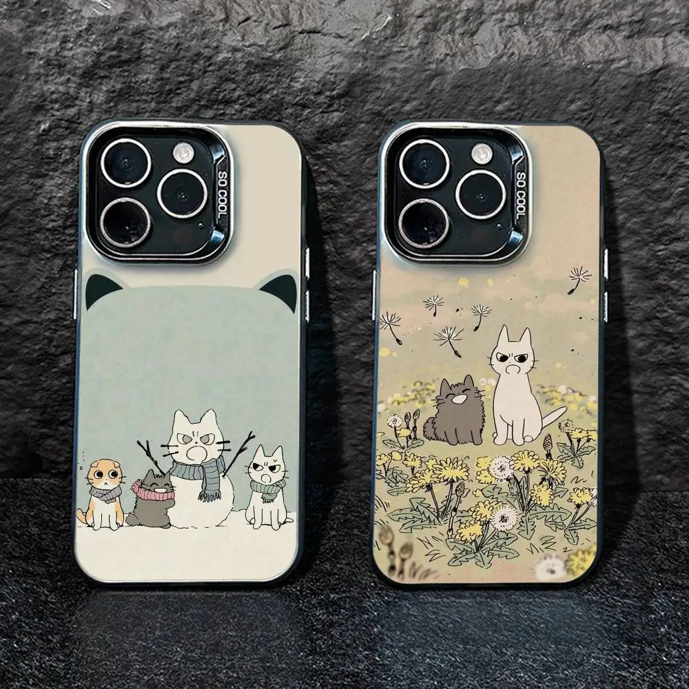 

Funny Cat Band Animal Phone Case For iPhone 17,16,15,14,13,12,Pro MAX Black Matte Shockproof Cover