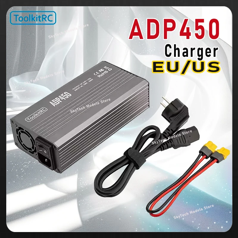 

ToolkitRC ADP450 Power Supply Adapter 450W XT60 output 24V19A AC input 100V-240V for ToolkitRC M8D M6D M8P M9 Battery Charger