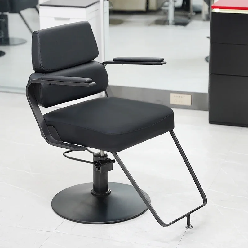 Simple Vintage Barbershop Barber Chair Swivel Lift Perm Barber Chair Hair Dyeing Shave Cadeira De Barbeiro Salon Furniture