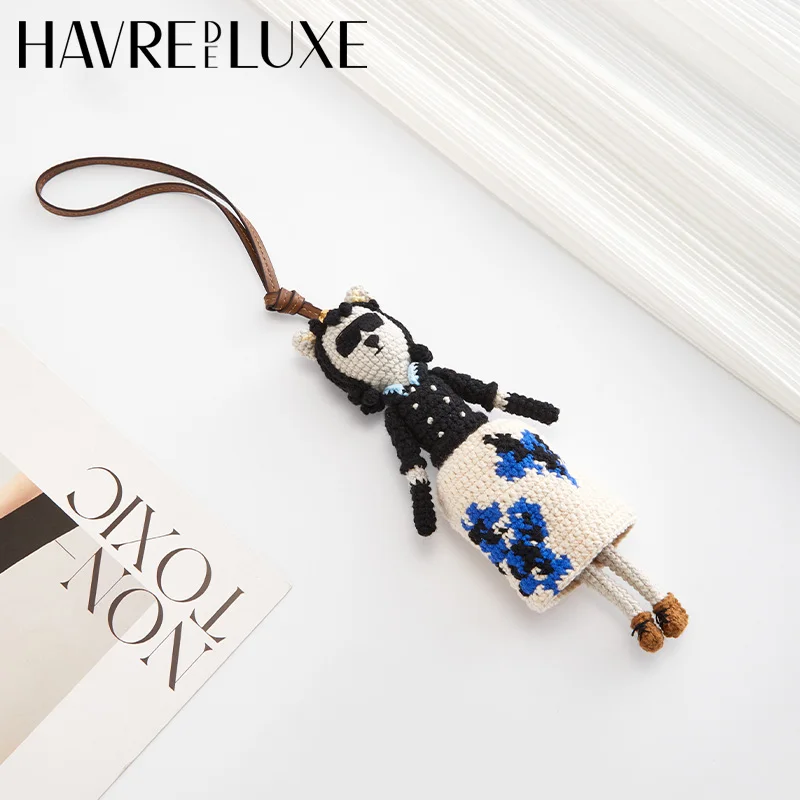 Bag charm knitted doll pendant human form funny woven keychain female exquisite cute High-end bag accessories