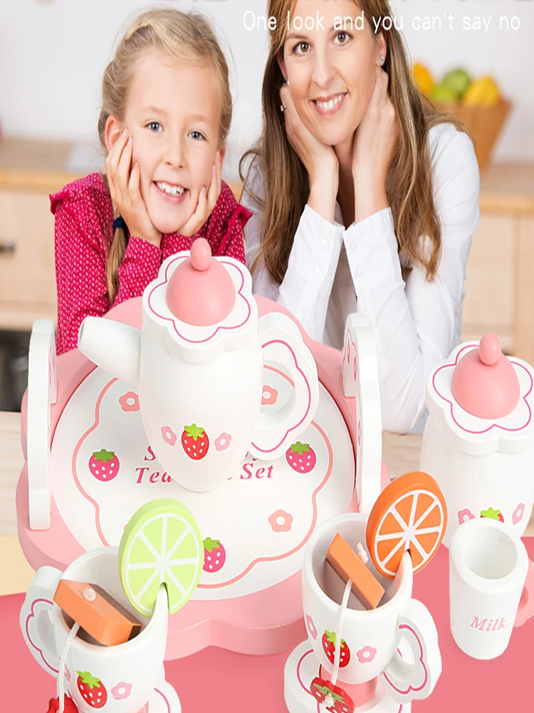 Houten Afternoontea Set Speelgoed Alsof Speel Eten Leren Rollenspel Vroeg Educatief Speelgoed Voor Peuters Meisjes Jongens Kids Cadeaus