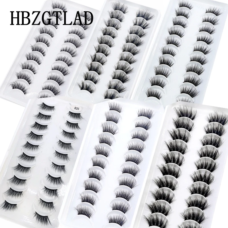 10 Pairs Crisscross Half Eye Lashes Natural False Eyelashes Handmade Faux 3D Mink Lashes Makeup Tools Eyelash Extension