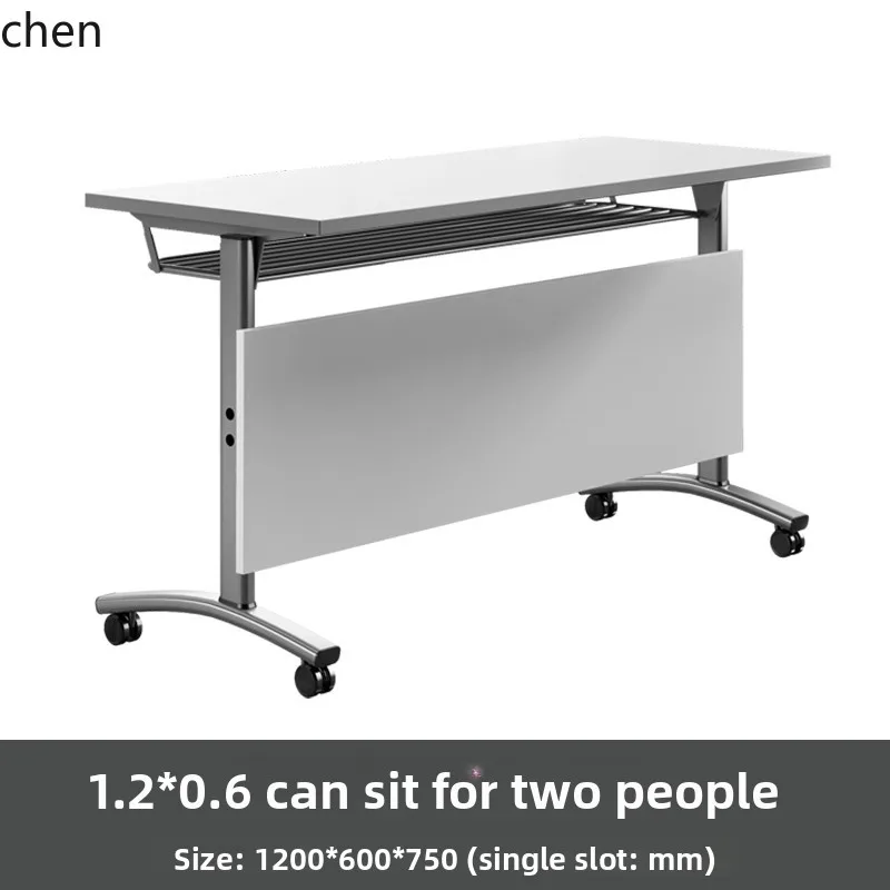 Folding Conference Table Combination Mobile Splicing Flip Table Double Seat Office Desk