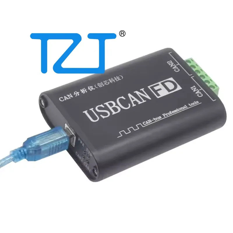 TZT USBCANFD Industrial/Linux Version 2-Channel CAN Analyzer 3KV Electrical Isolation Support for Windows XP/7/8/10/11 System