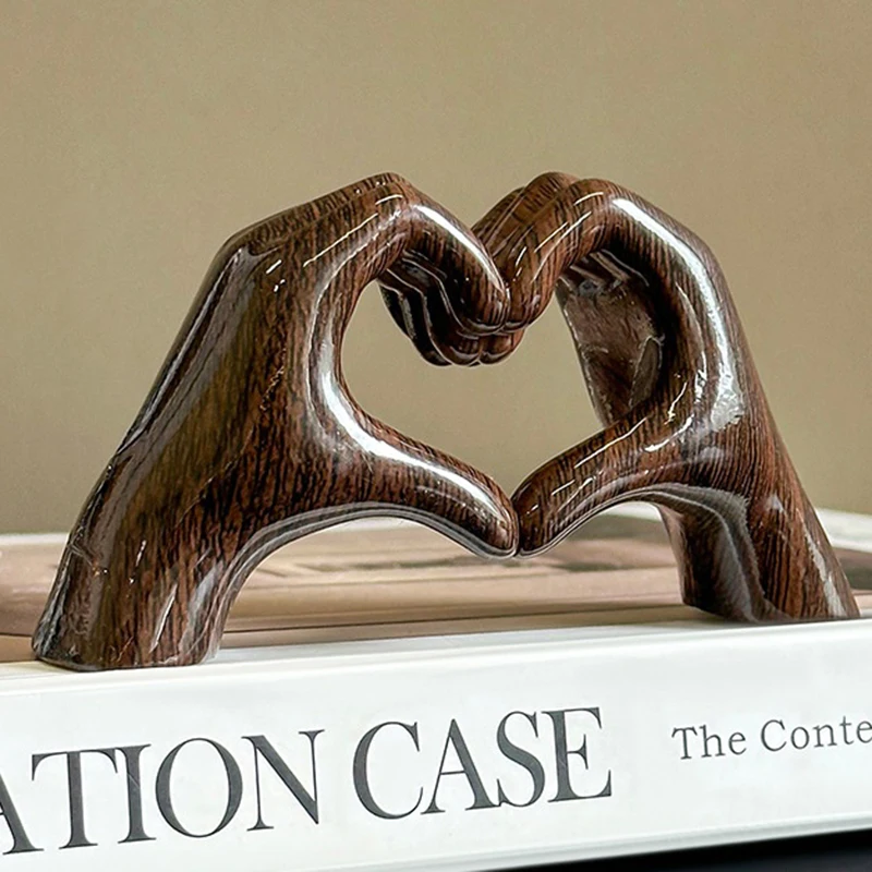 1 قطعة الكتابة على الجدران الراتنج اليد القلب لفتة تمثال ديكور المنزل الشمال على شكل قلب تمثال لصديقة هدية عيد الحب #5