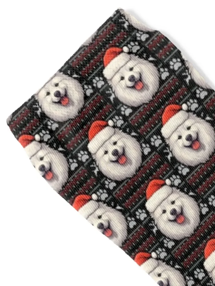 Samoyed Ugly Sweater Christmas Socks cotton Heating sock essential Ladies Socks Men's