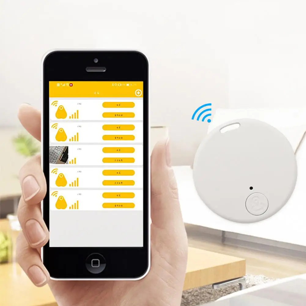Mini Bluetooth Tracker AntiLost Device Round Pet Kids Bag Wallet Tracking Smart Finder Locator
